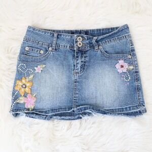 Rare Angels Y2K Bleached Denim Mini Skirt – Size xs